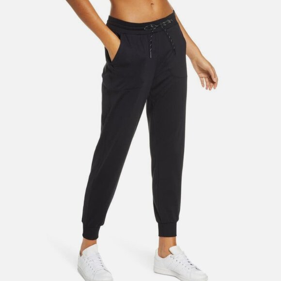 Zella Live In Black Drawstring Athletic Jogger Pants Size Large - Picture 1 of 9